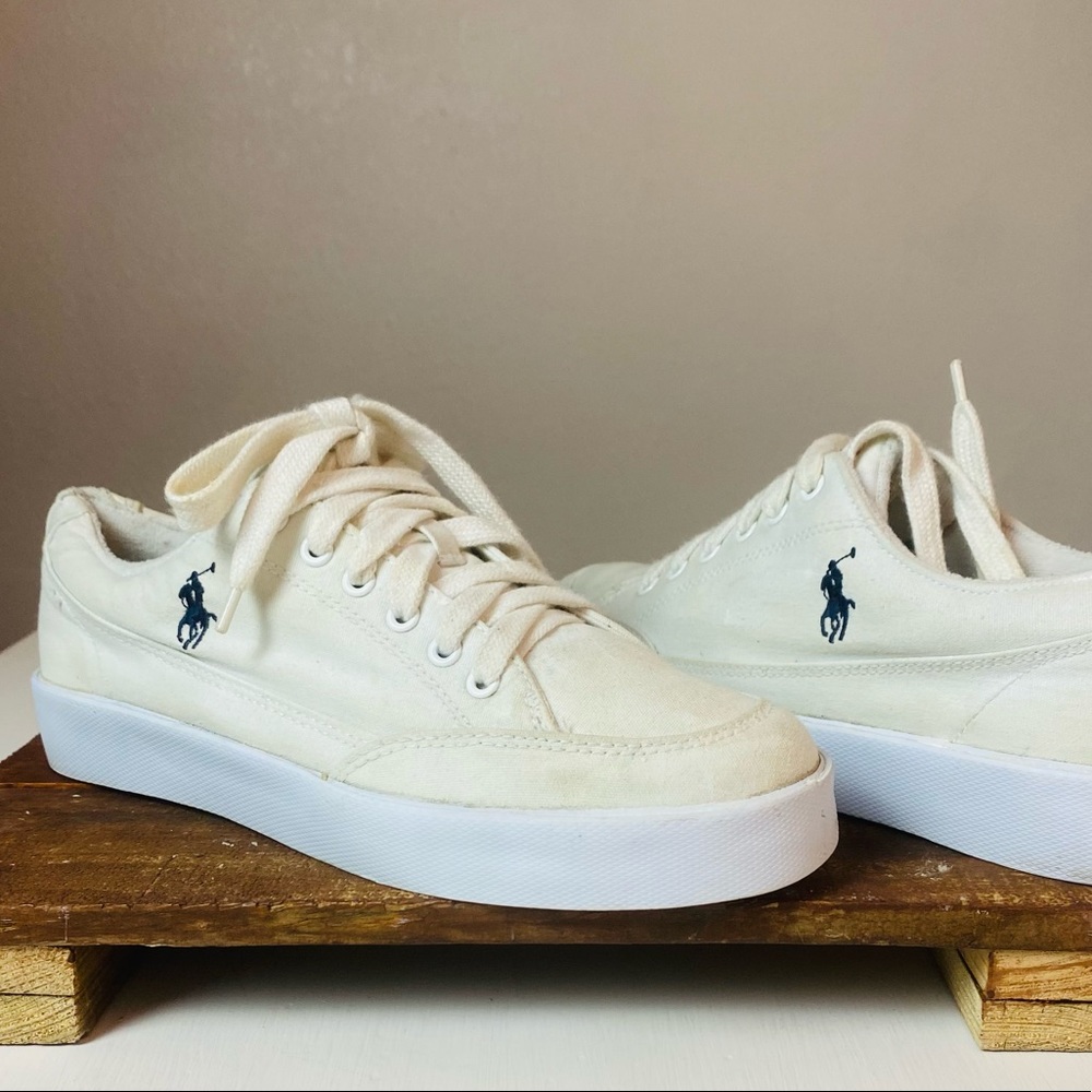 Ralph Lauren Polo  Shoes White Canvas Sz 7.5B